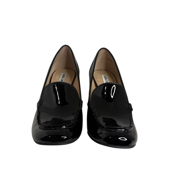 Karl Lagerfeld Black Loafer Block Heel Size 7.5 - Picture 3 of 4